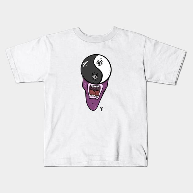 The beast Yin and yang Kids T-Shirt by Roningasadesign